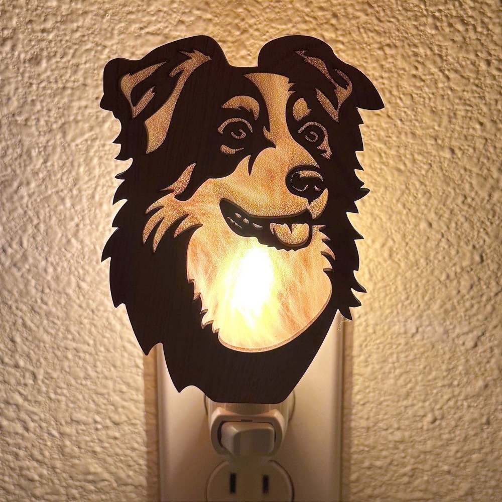 Australian Shepherd Handmade Night Light LED Plug In‎ Wall Decor Dog Lover Gift